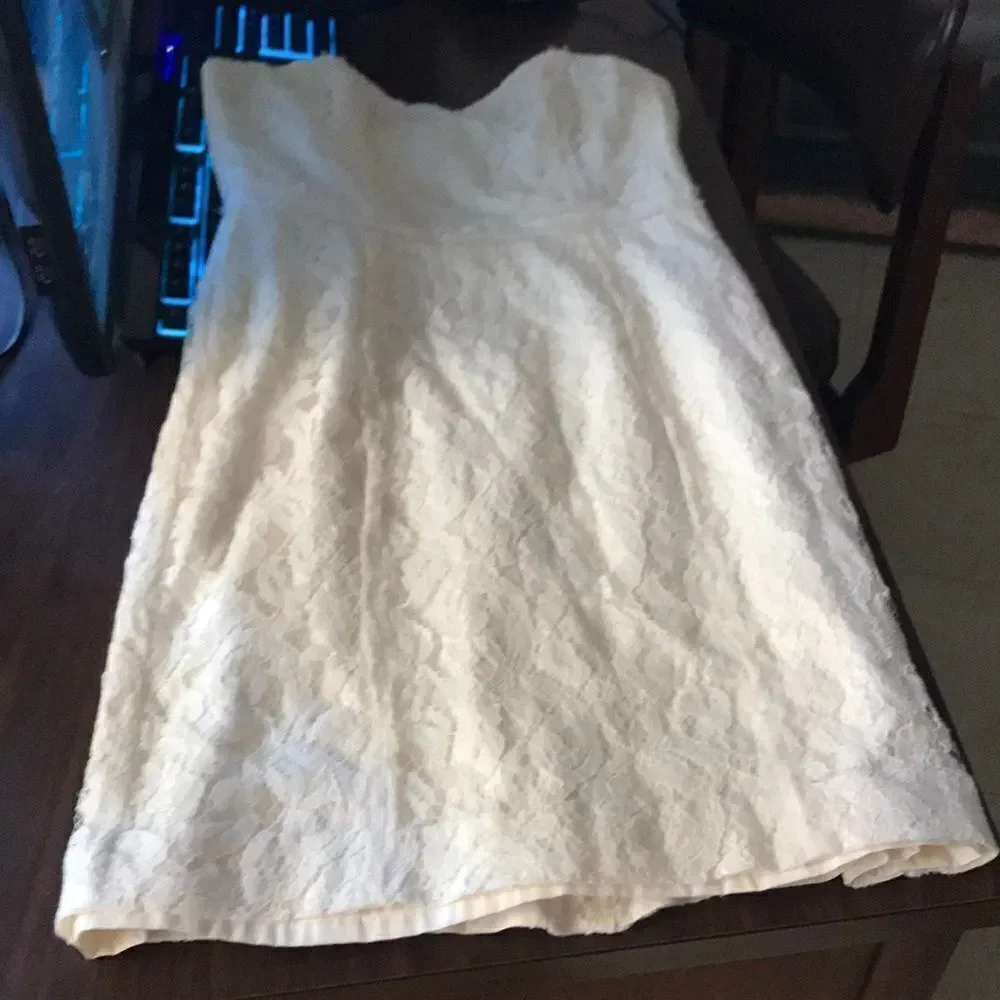 J crew size 6 ivory lace lined dress great condition